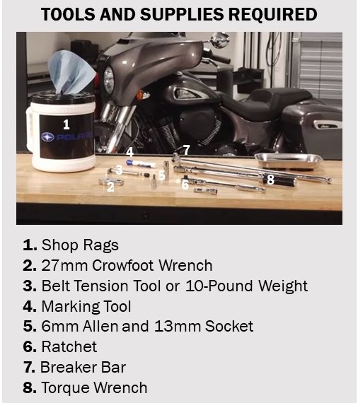 Chieftain Drive Belt Inspection and Tension Adjustment Indian Motorcycle